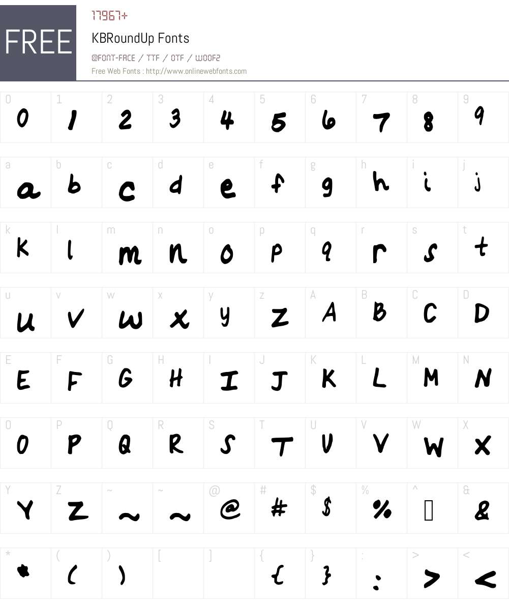 KBRoundUp Font Screenshots