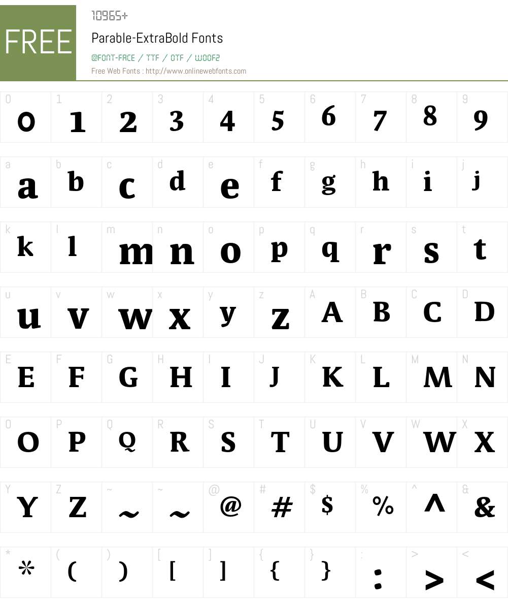 Parable-ExtraBold Font Screenshots