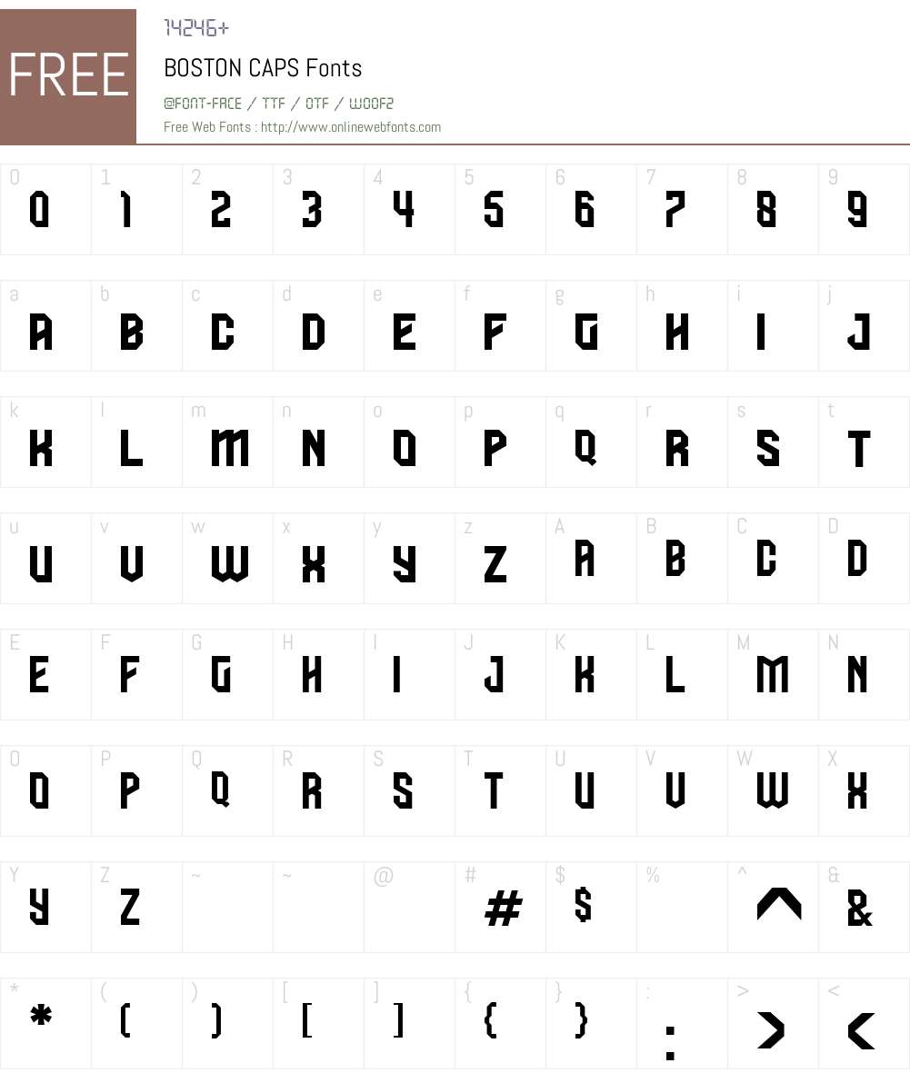 BOSTON CAPS Font Screenshots