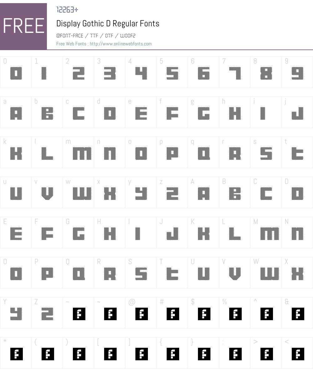 Display Gothic D Font Screenshots