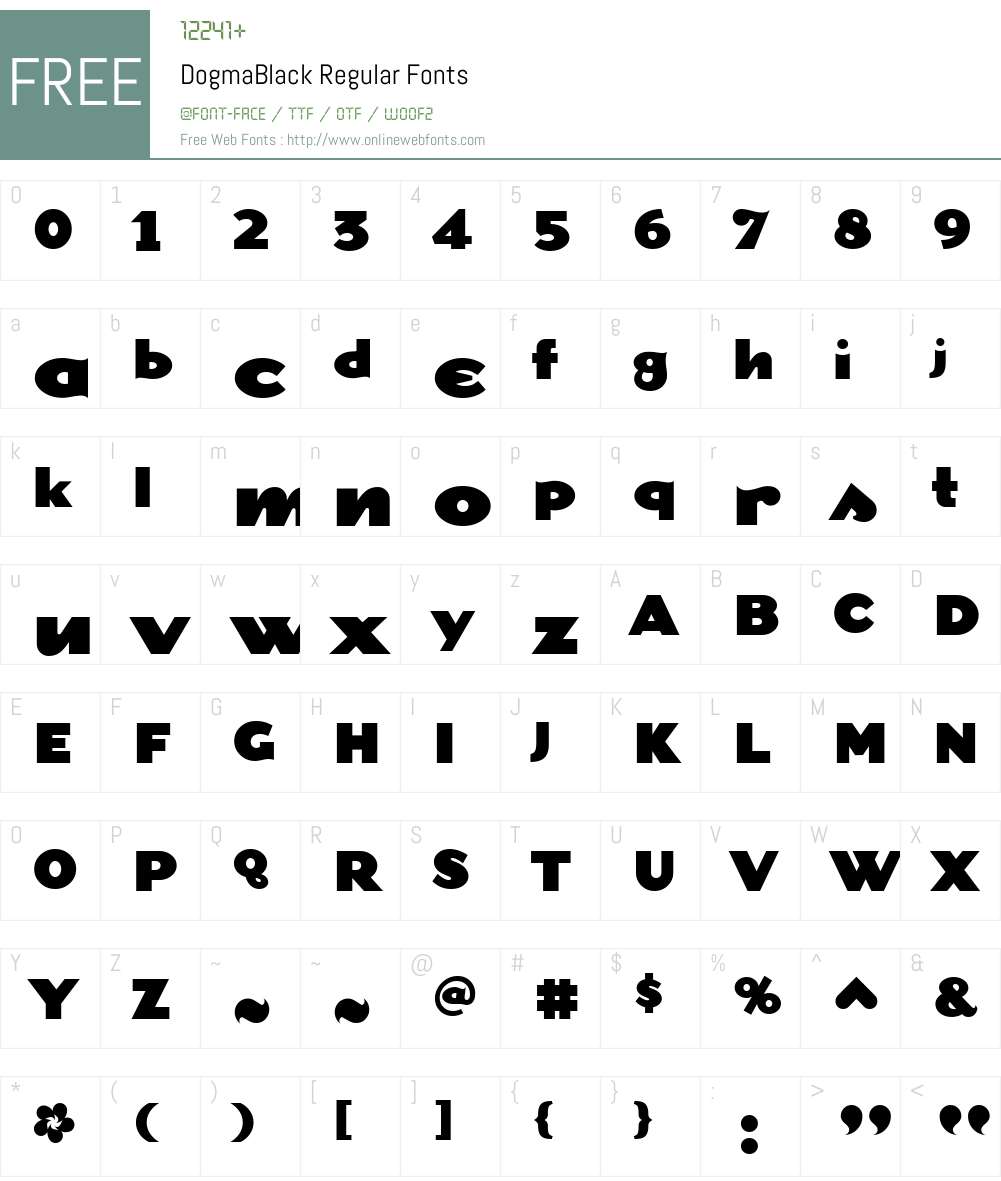 DogmaBlack Font Screenshots