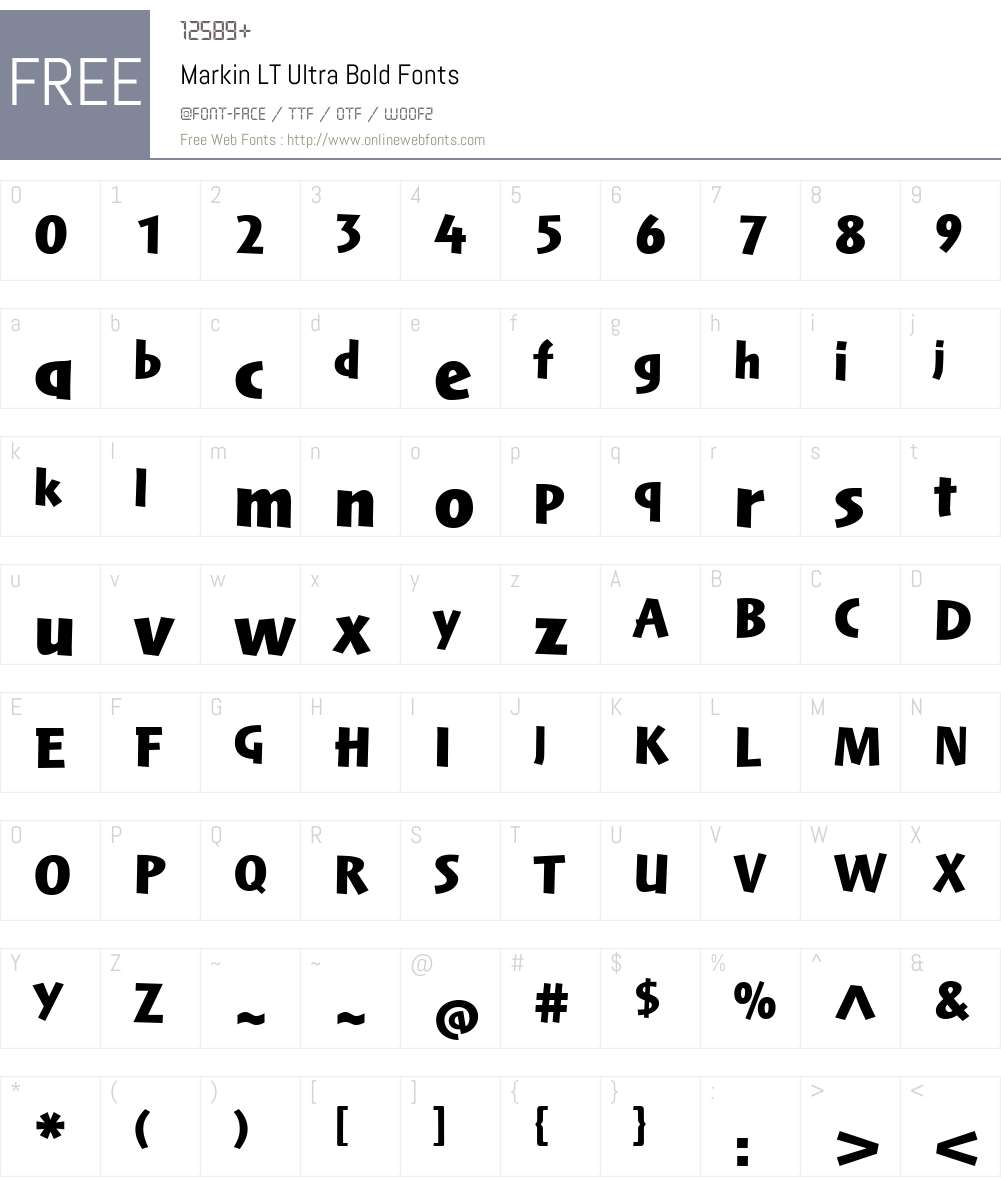 Markin LT UltraBold Font Screenshots
