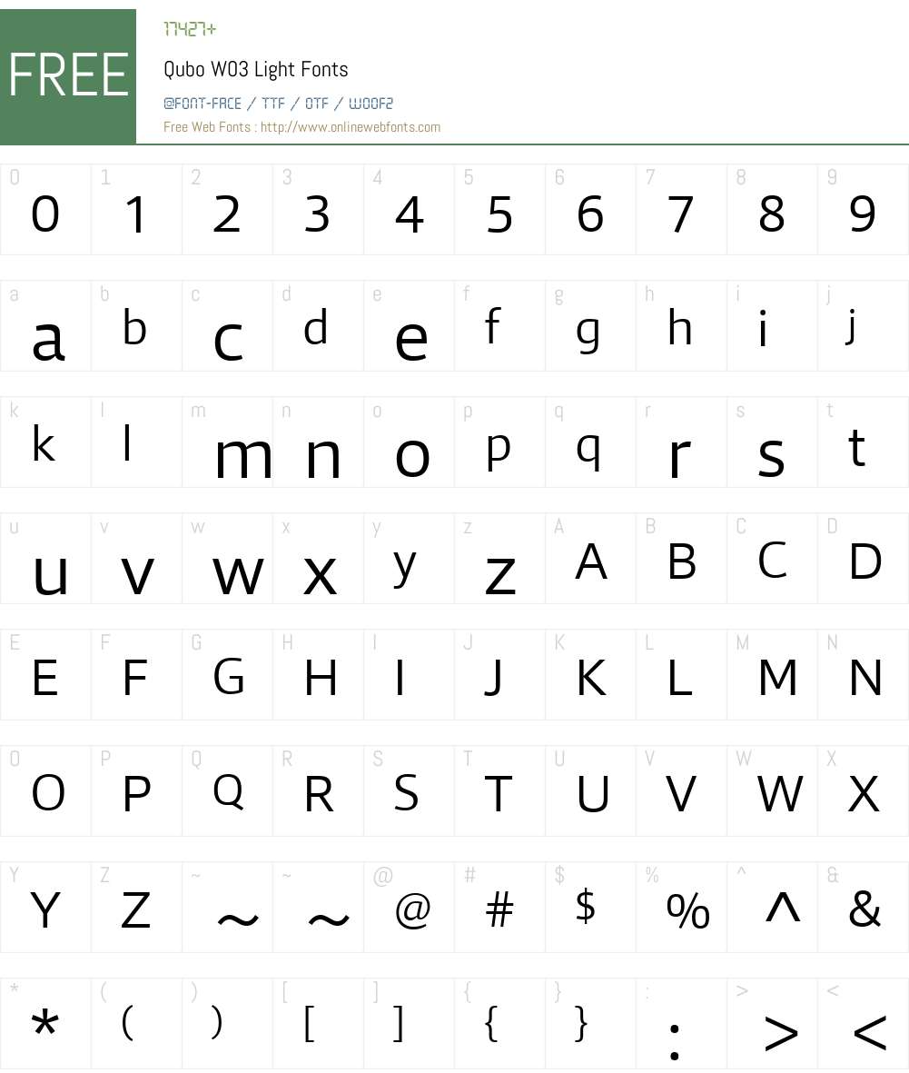 Qubo Font Screenshots