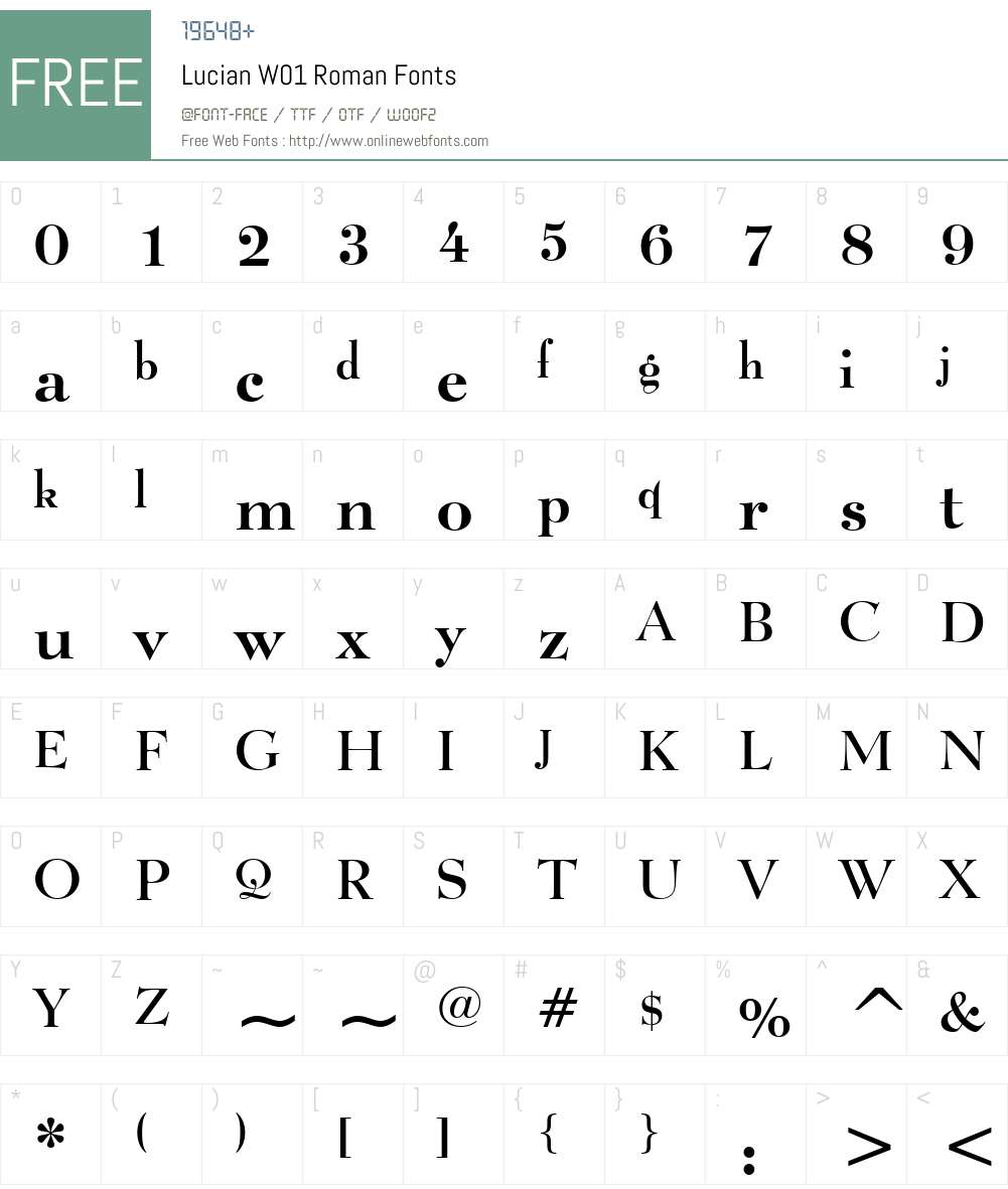 LucianW01-Roman Font Screenshots