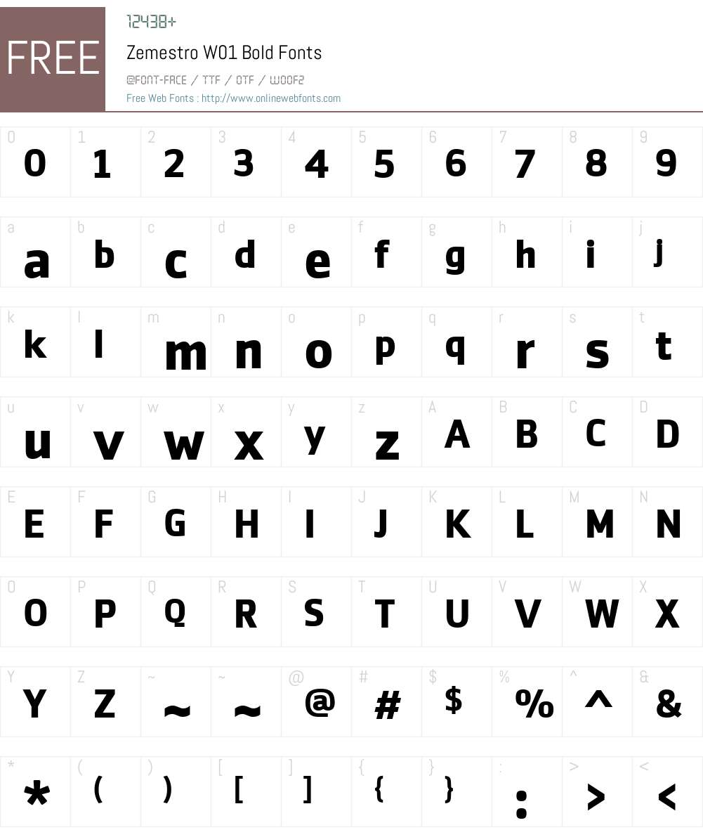 ZemestroW01-Bold Font Screenshots