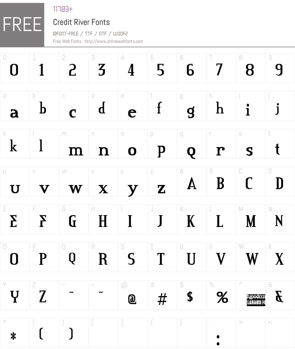 Credit River Font Screenshots