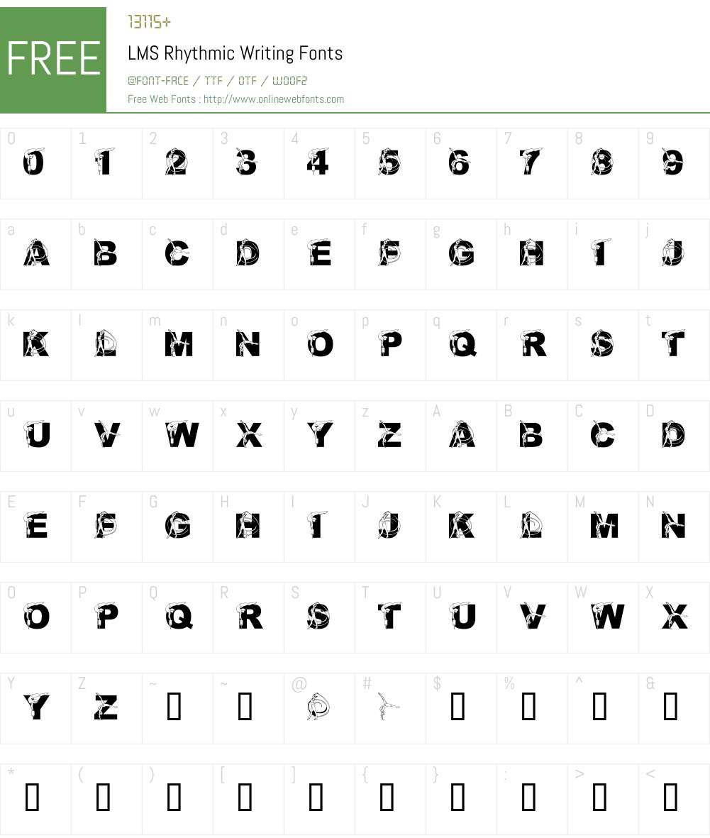 LMS Rhythmic Writing Font Screenshots