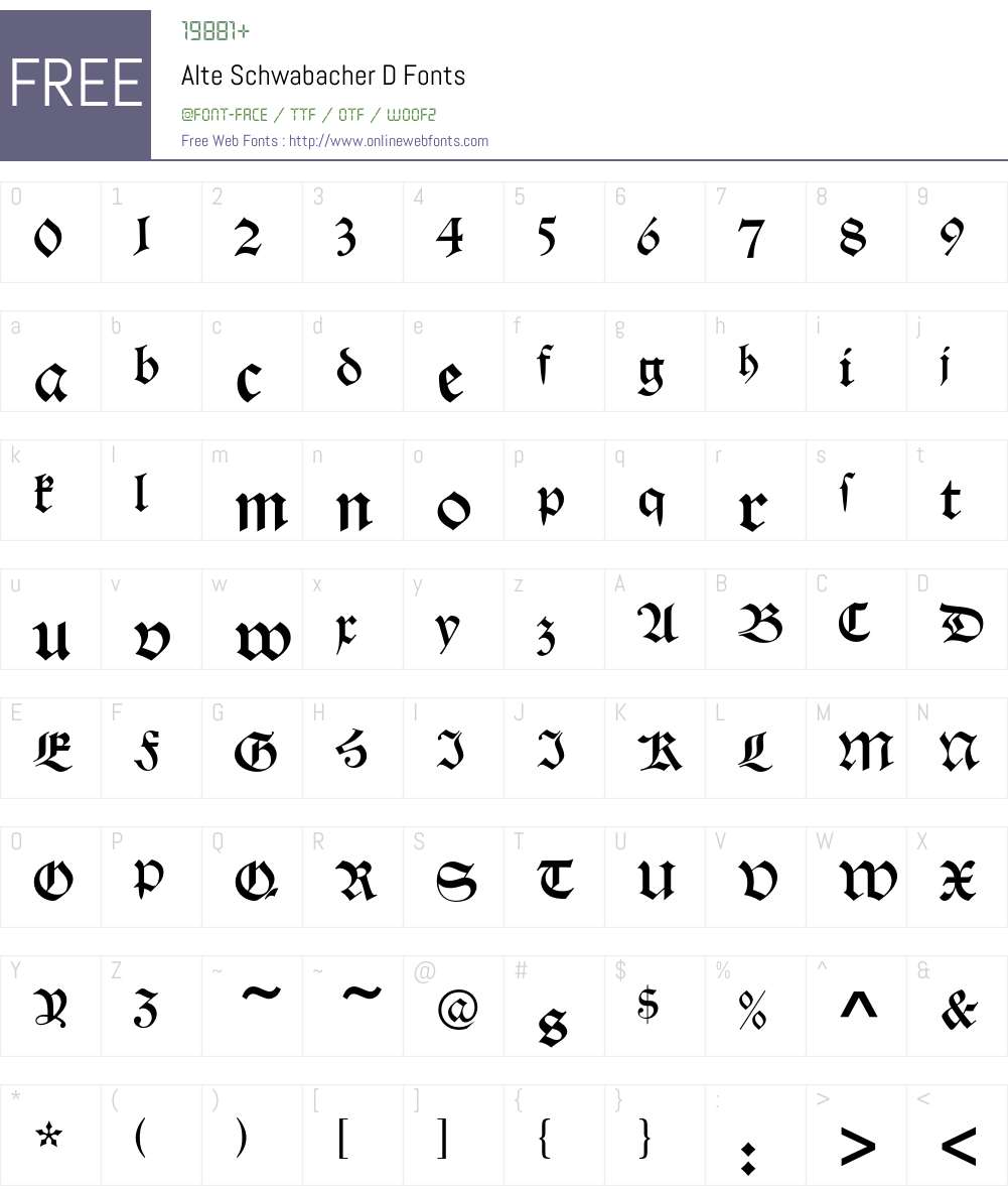 Alte Schwabacher D Font Screenshots