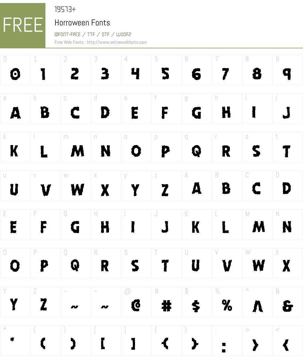 Horroween Font Screenshots