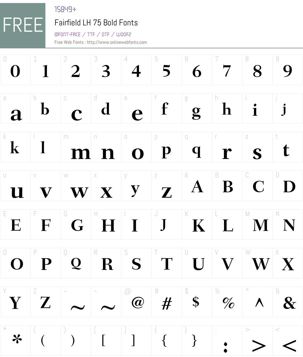 Fairfield LH Font Screenshots