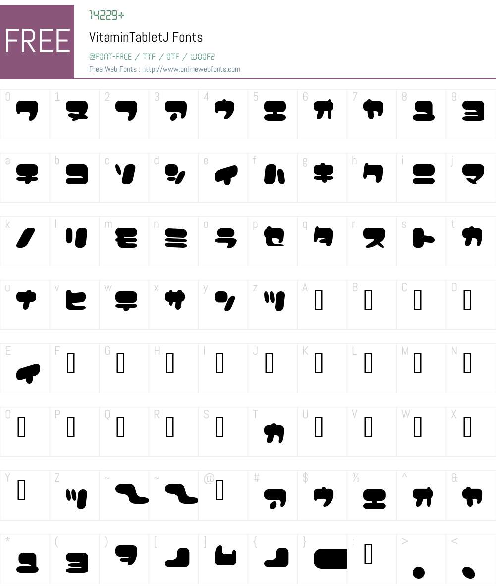 VitaminTabletJ Font Screenshots