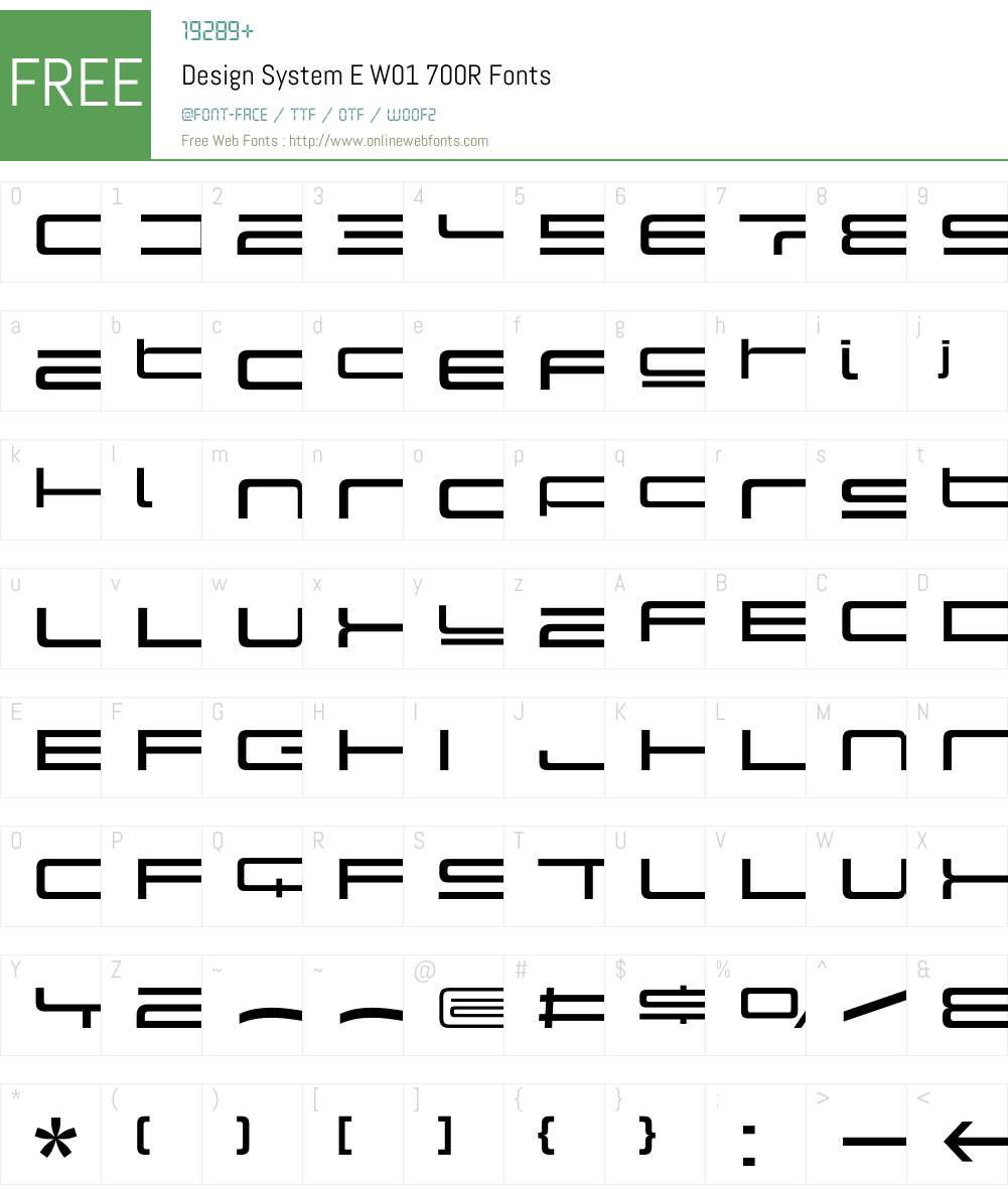 DesignSystemEW01-700R Font Screenshots