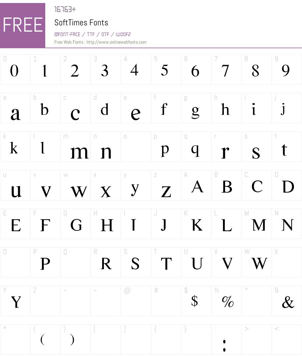 SoftTimes Font Screenshots