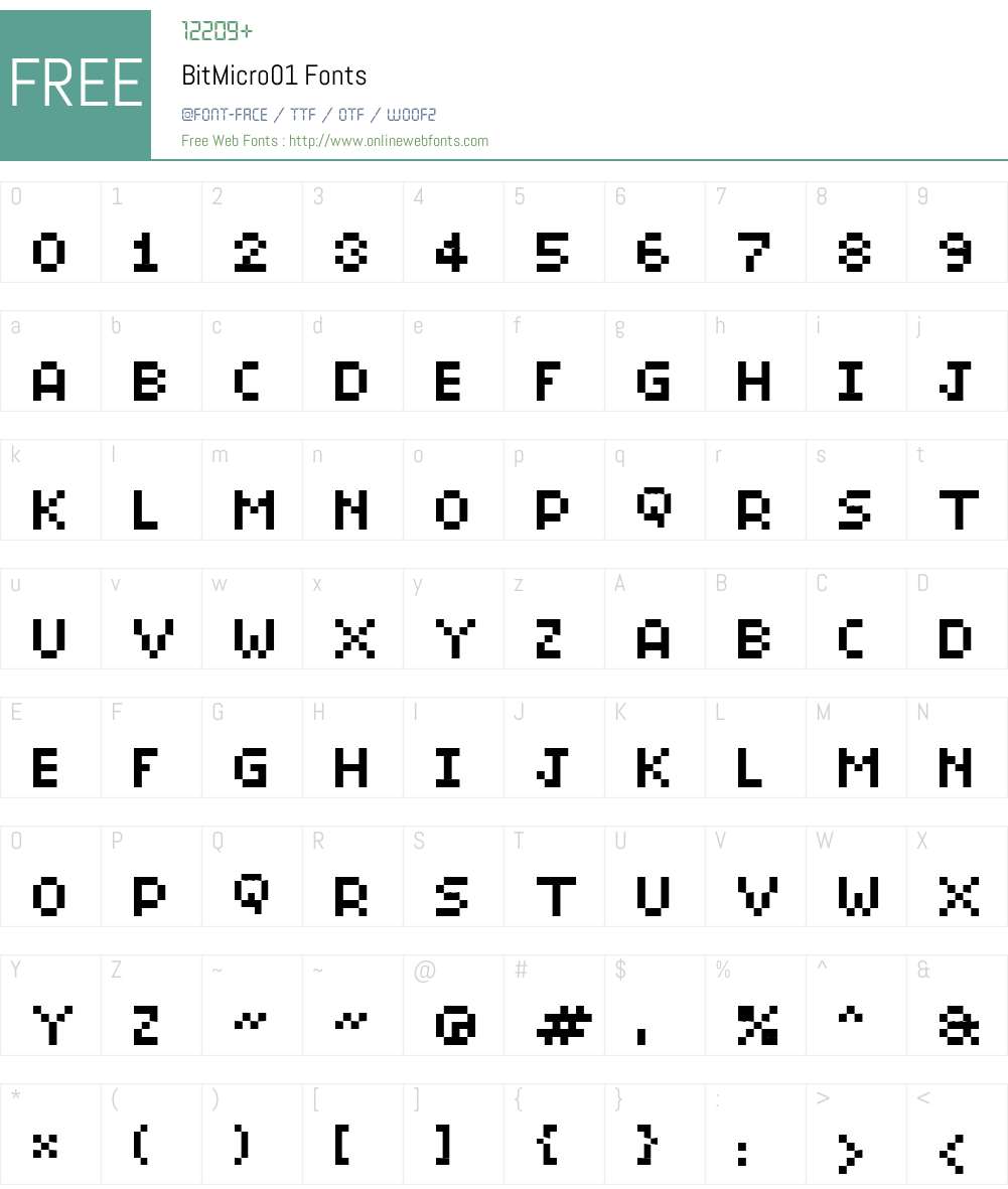BitMicro01 Font Screenshots