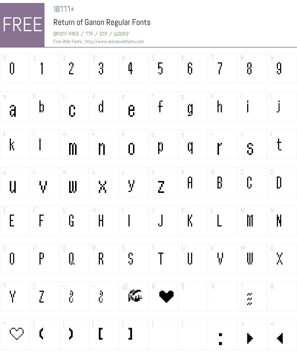 Return of Ganon Font Screenshots