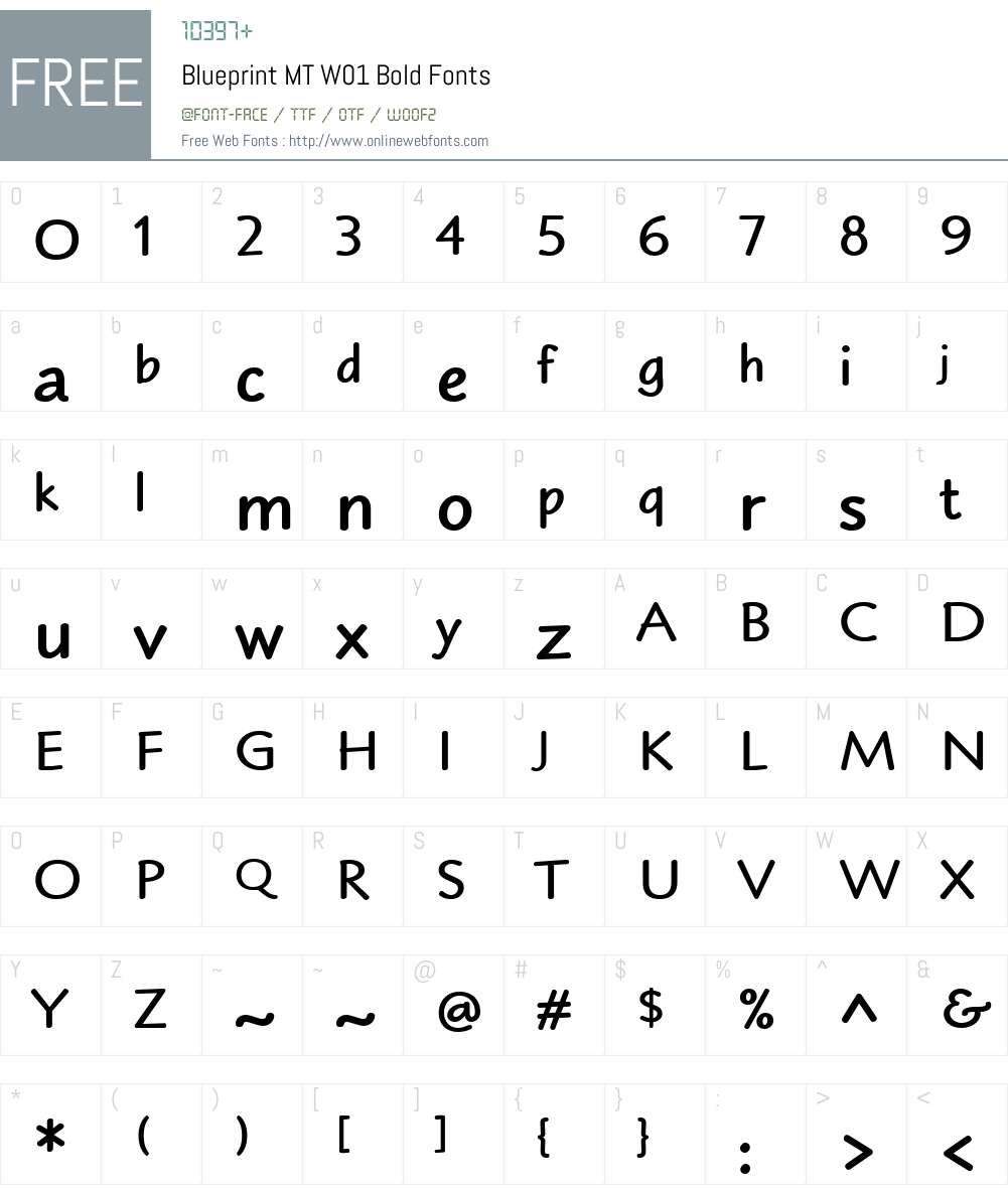 BlueprintMTW01-Bold Font Screenshots