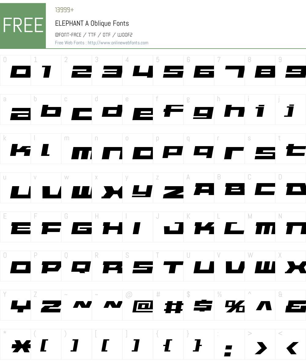 ELEPHANT Font Screenshots
