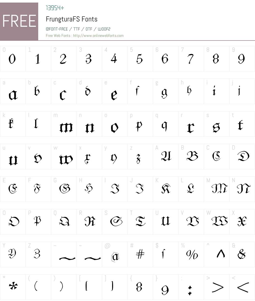 FrungturaFS Font Screenshots