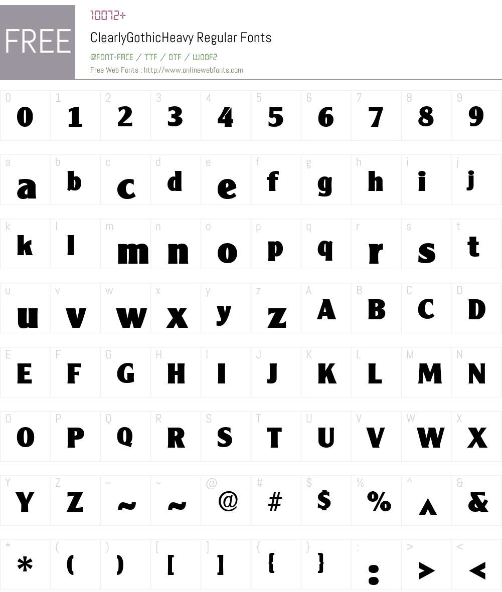 ClearlyGothicHeavy Font Screenshots