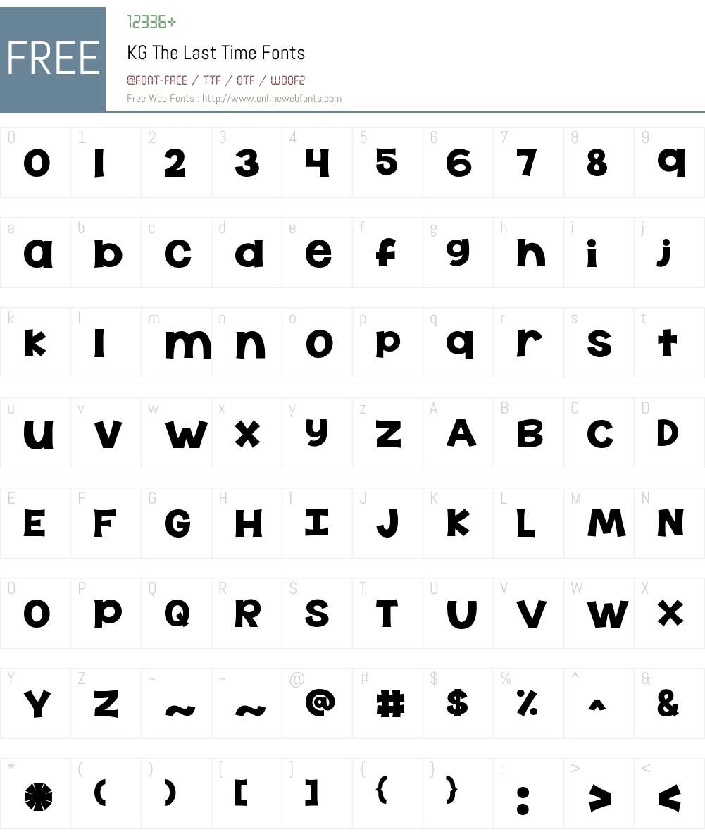 KG The Last Time Font Screenshots