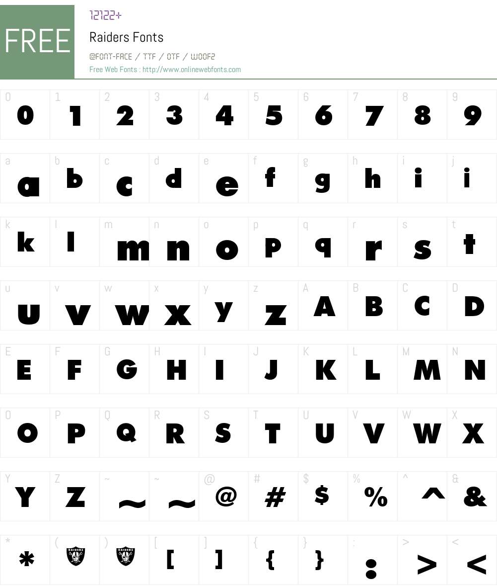 Raiders Font Screenshots