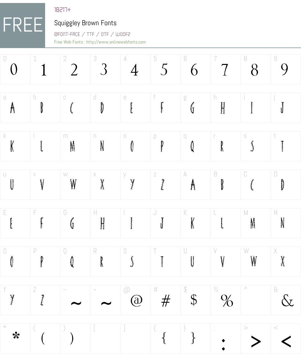 Squiggley Brown Font Screenshots
