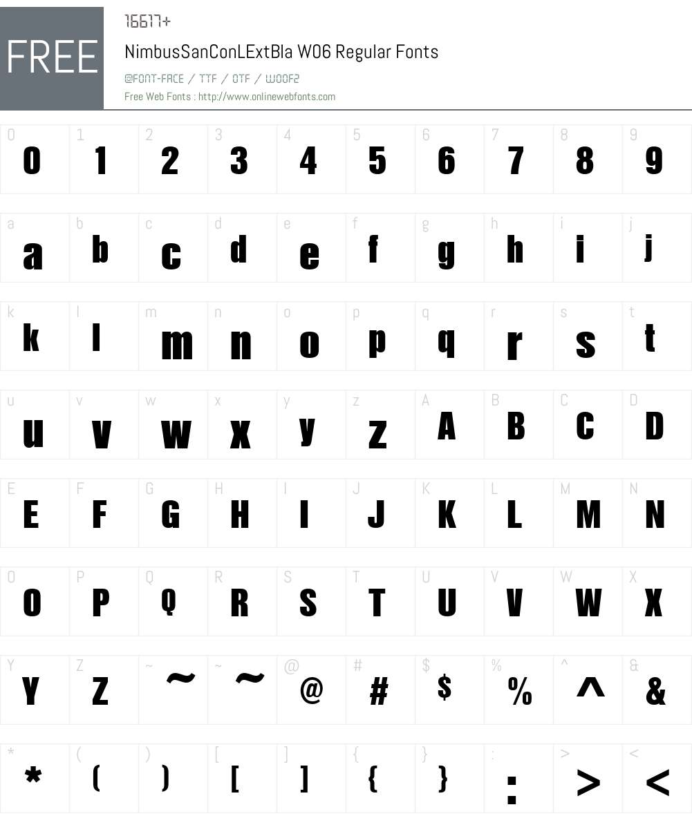 Nimbus Sans L Font Screenshots
