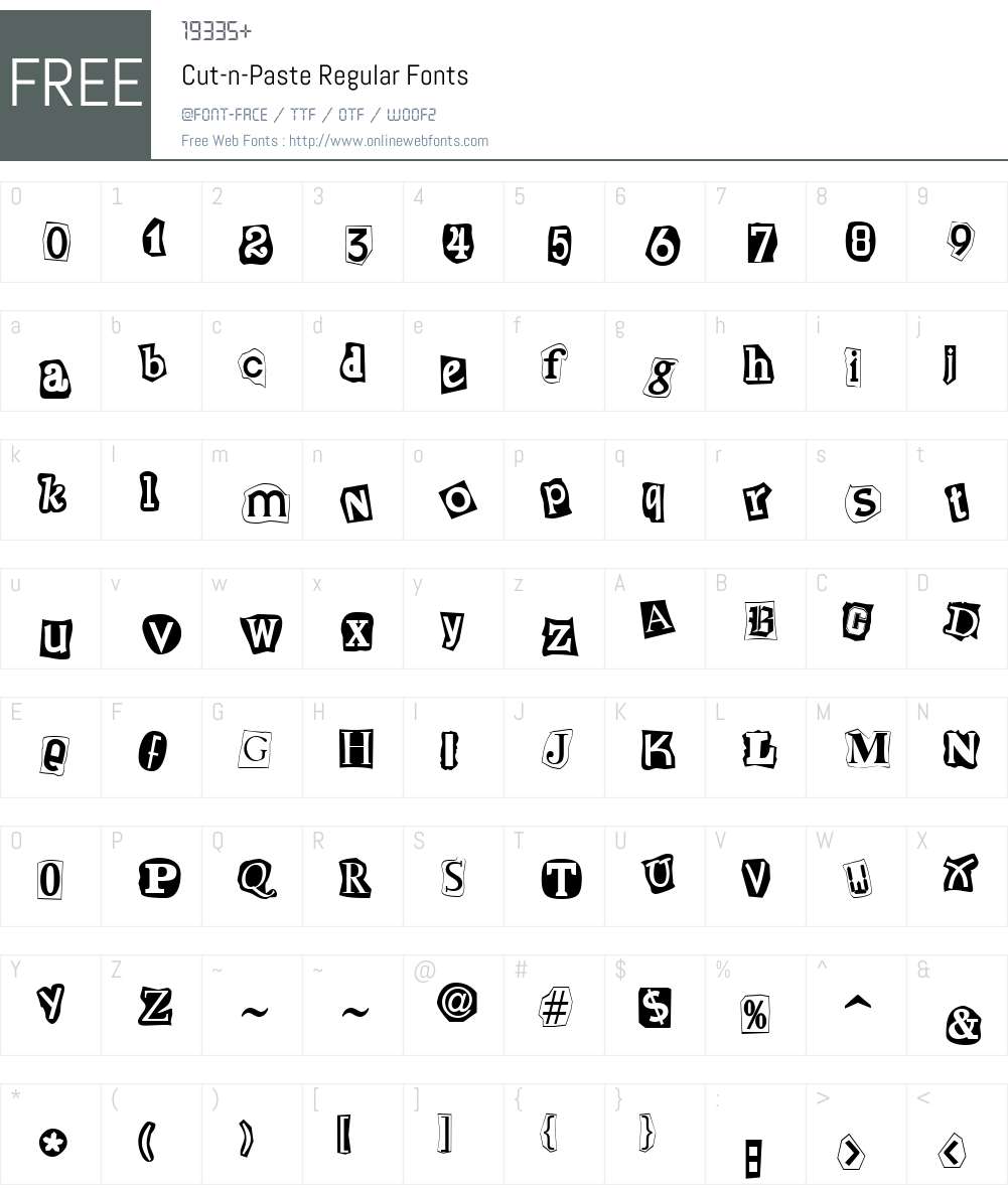 Cut-n-Paste Font Screenshots