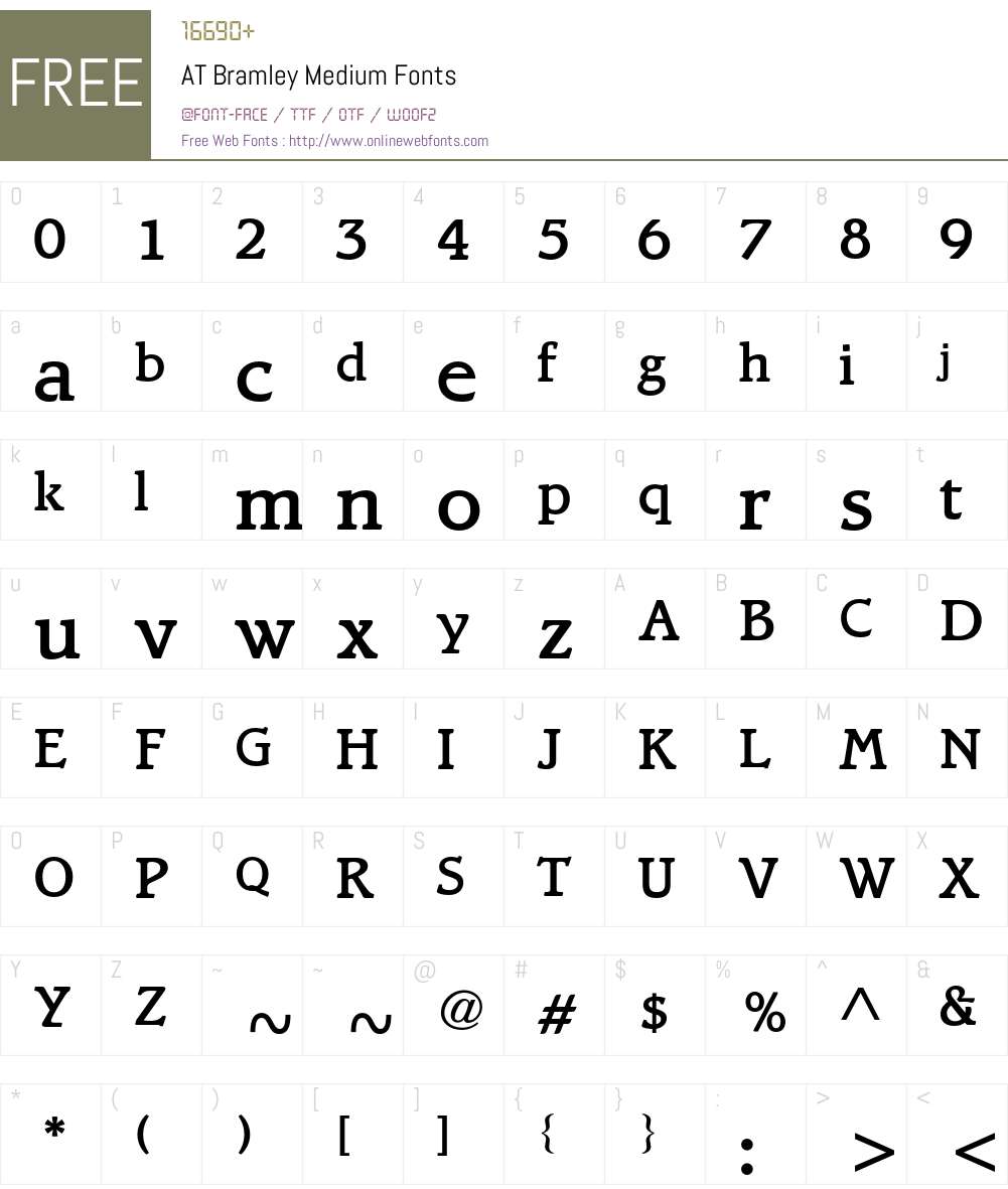 ATBramley Font Screenshots