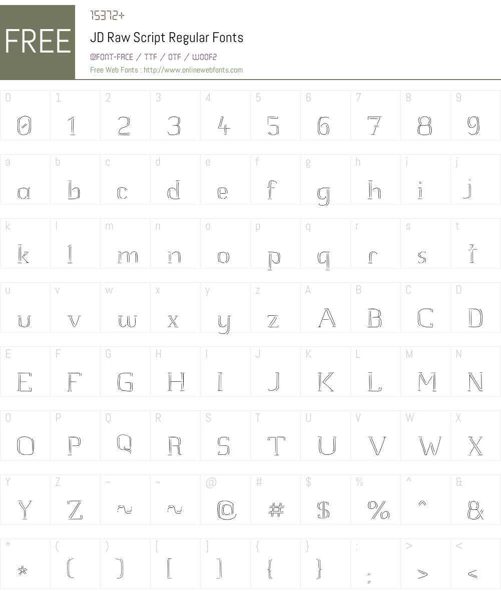 JD Raw Script Font Screenshots
