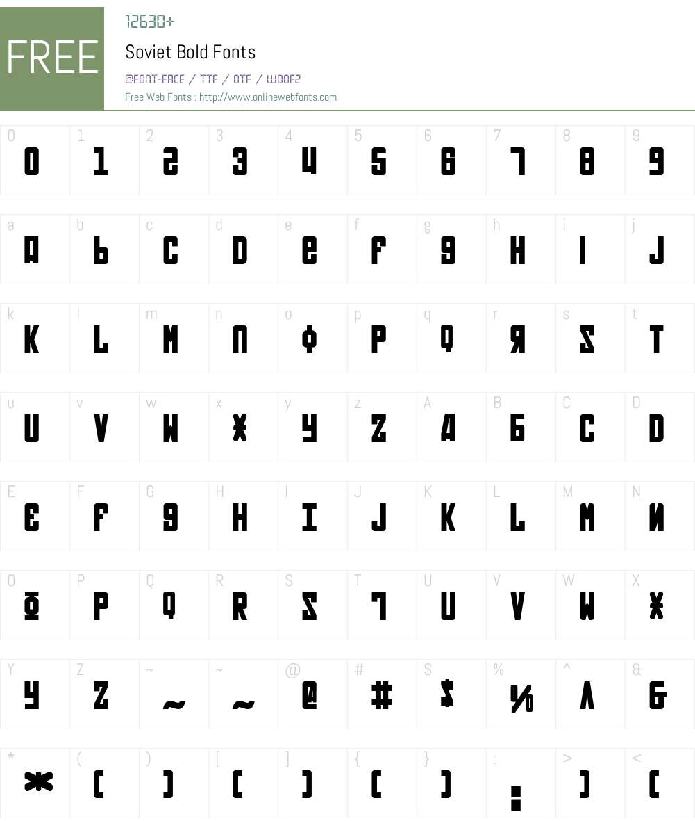 Soviet Bold Font Screenshots