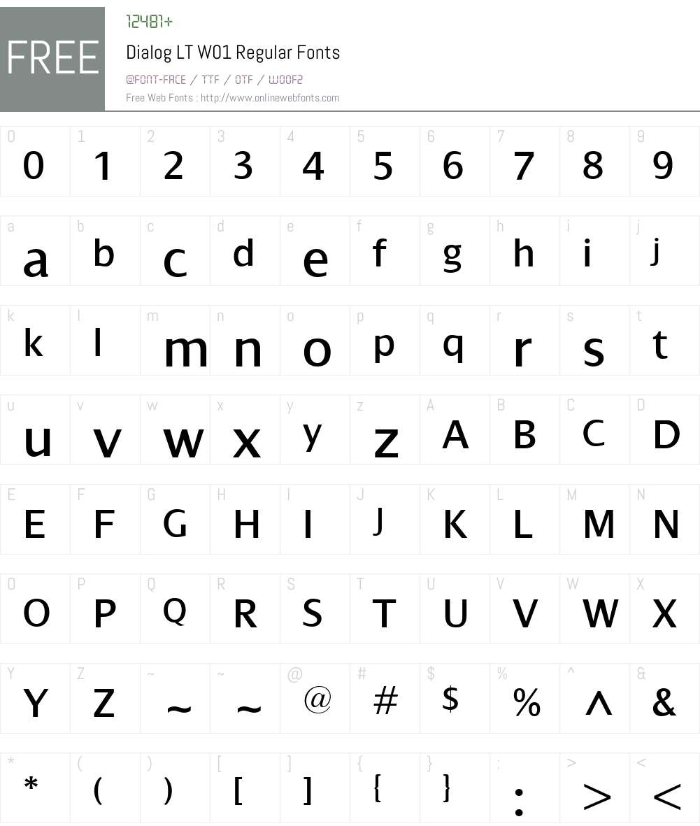 DialogLTW01-Regular Font Screenshots