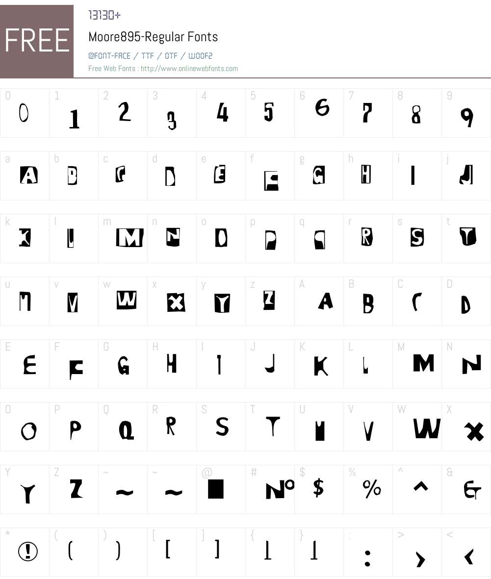 Moore895 Font Screenshots
