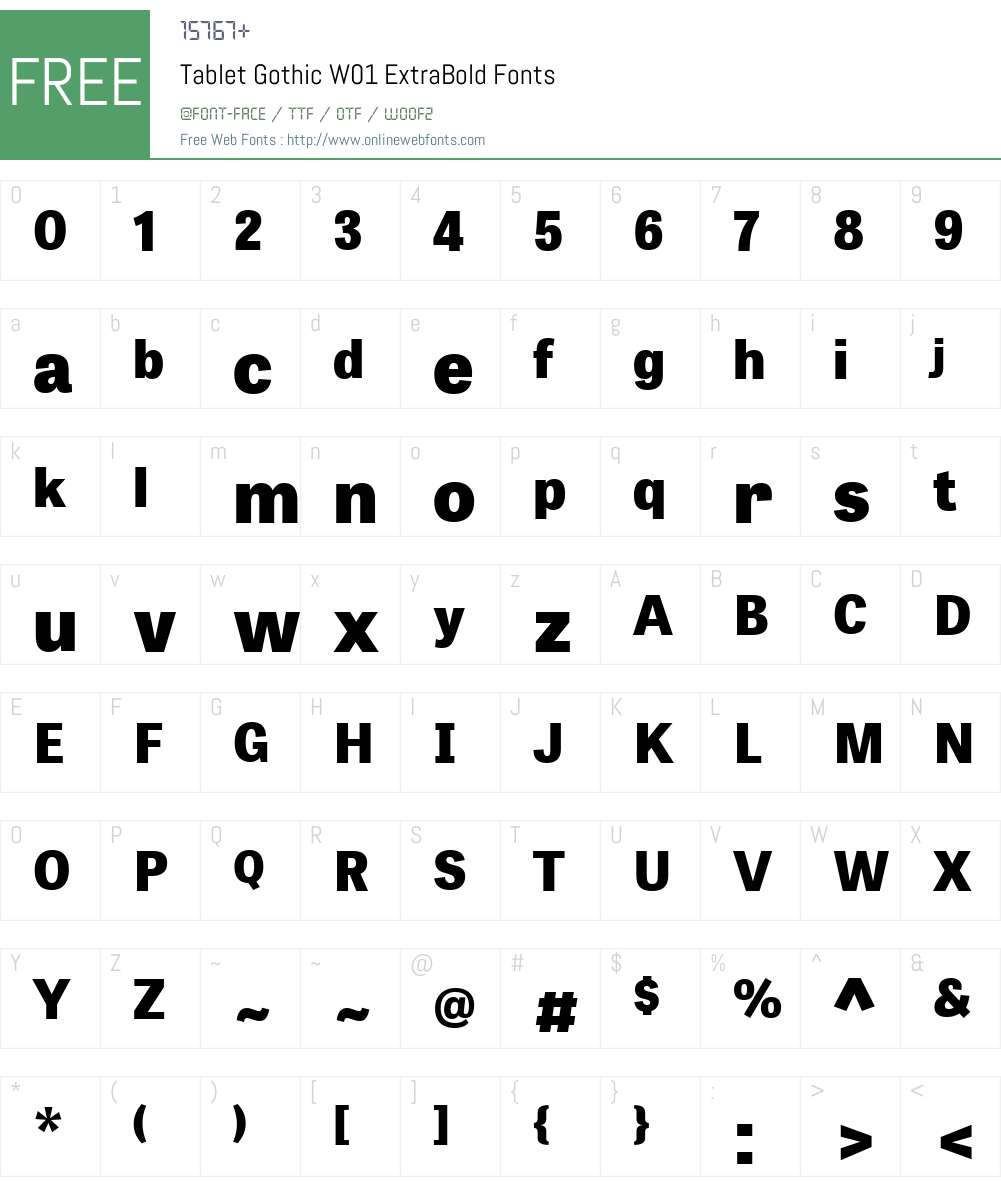 TabletGothicW01-ExtraBold Font Screenshots