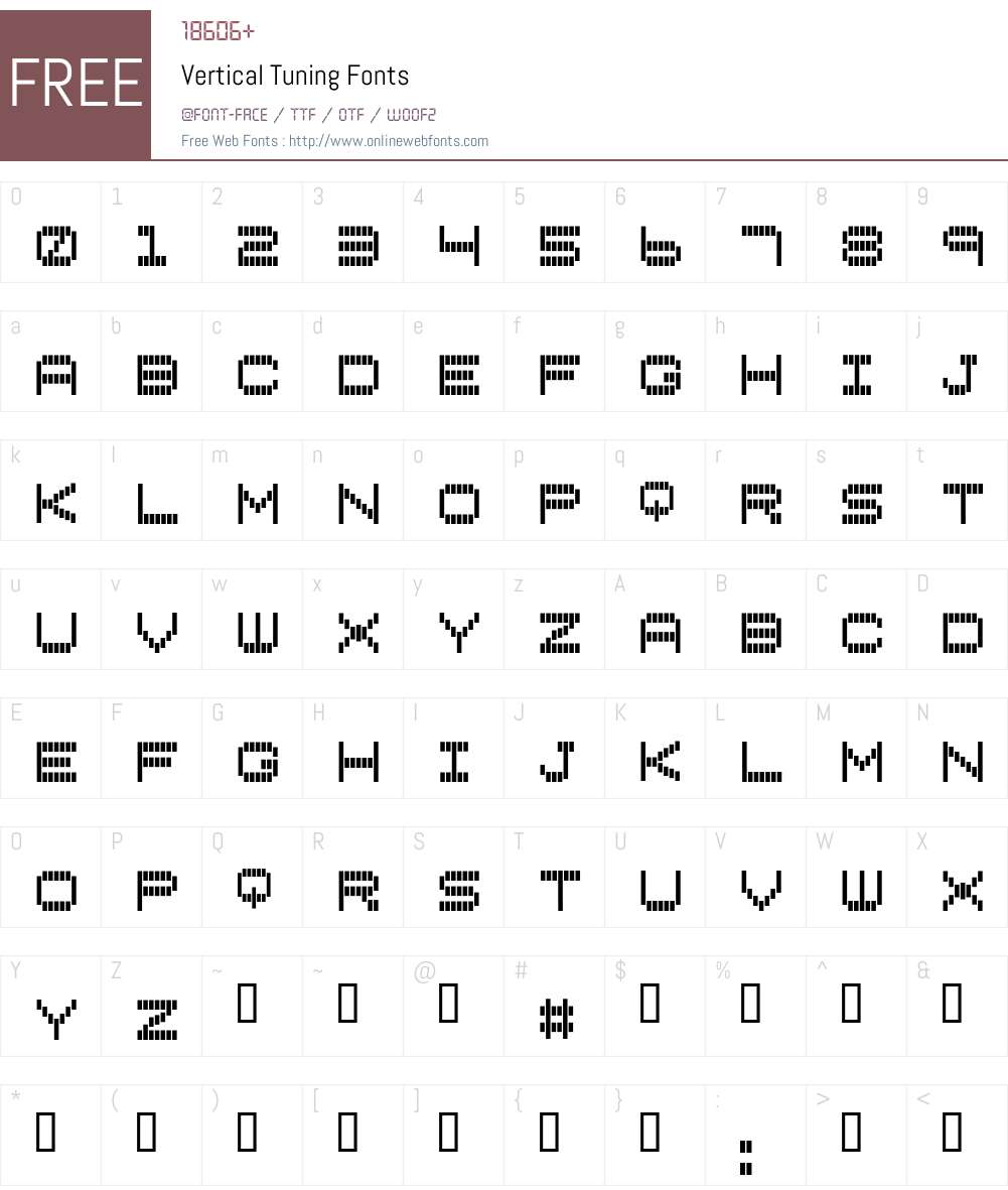 Vertical Tuning Font Screenshots