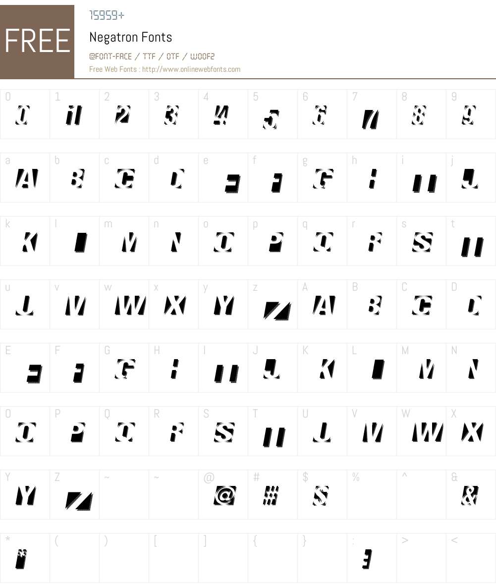 Negatron 1.00 February 27, 2009, initial release Fonts Free Download ...