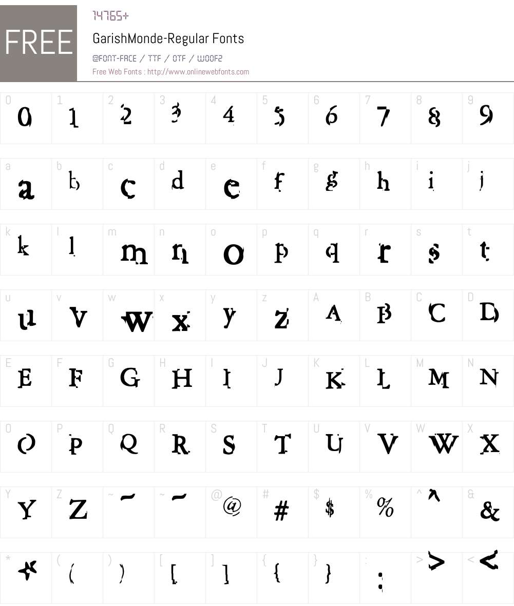 GarishMonde Font Screenshots