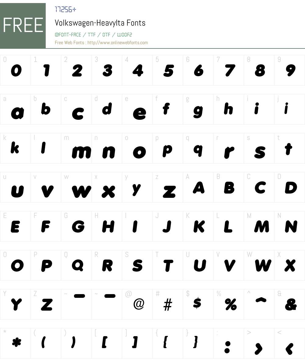Volkswagen-HeavyIta Font Screenshots