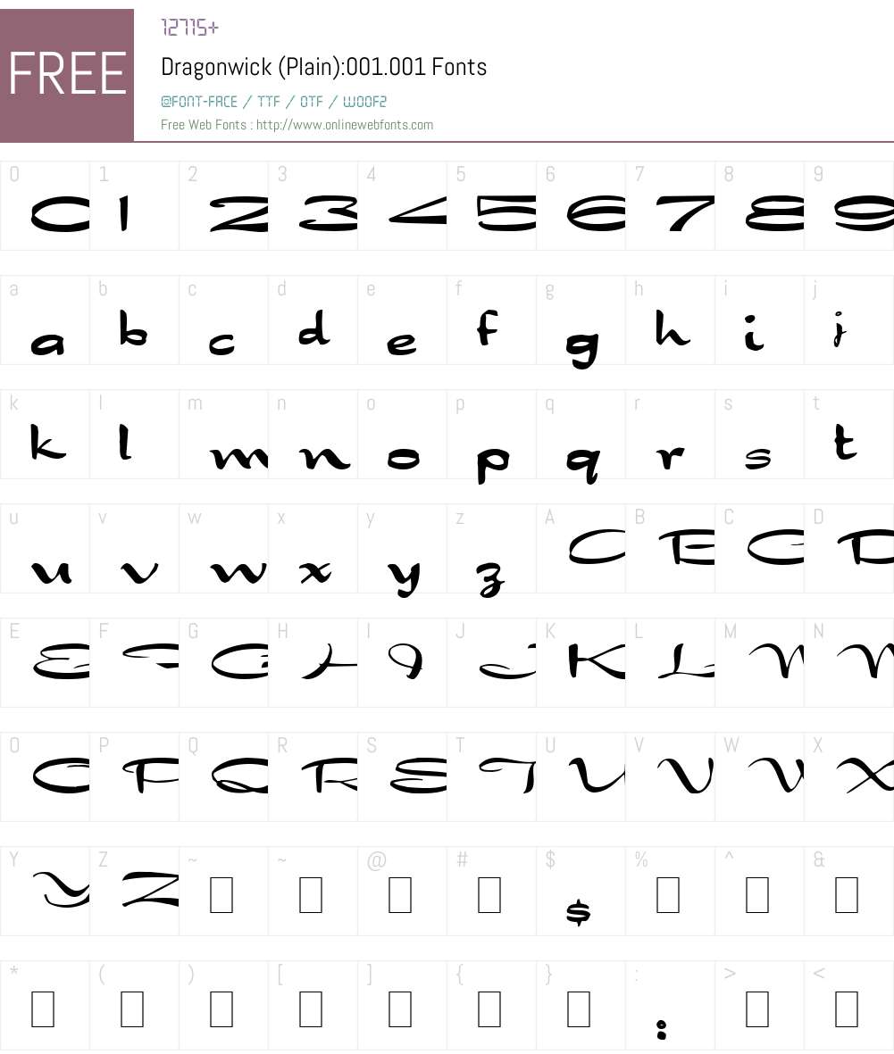 Dragonwick Font Screenshots