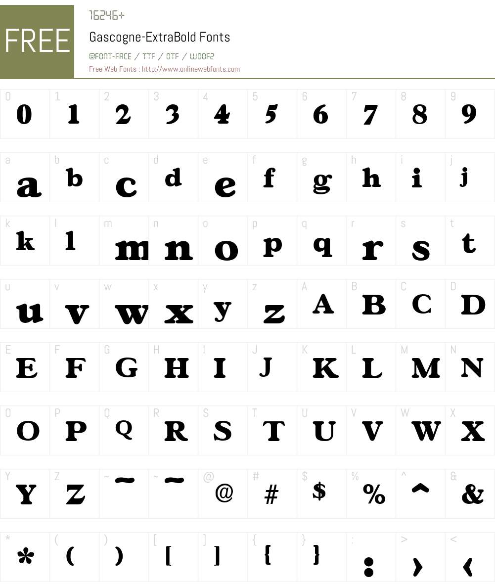 Gascogne-ExtraBold Font Screenshots