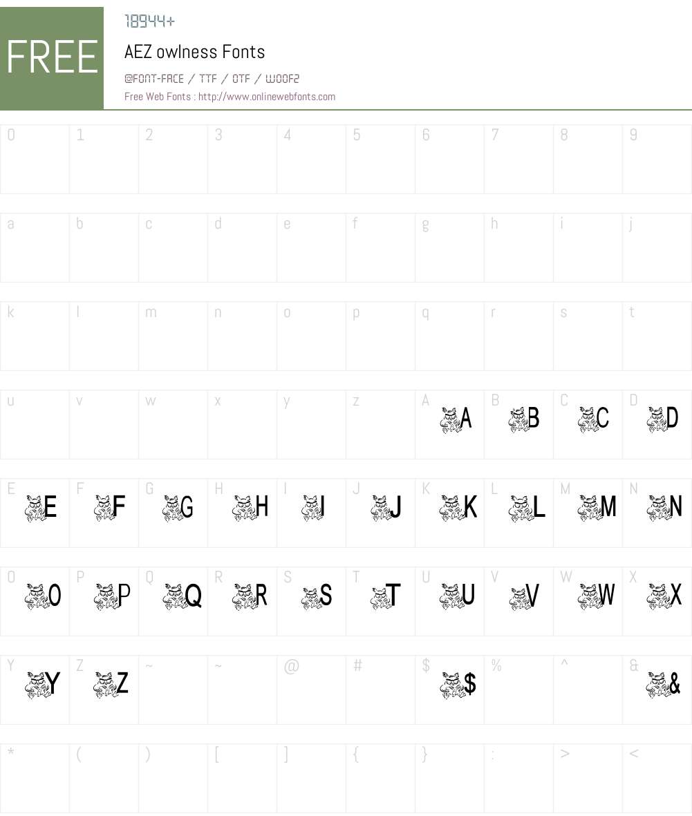 AEZ owlness Font Screenshots