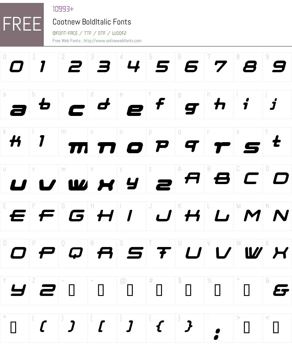Cootnew Font Screenshots