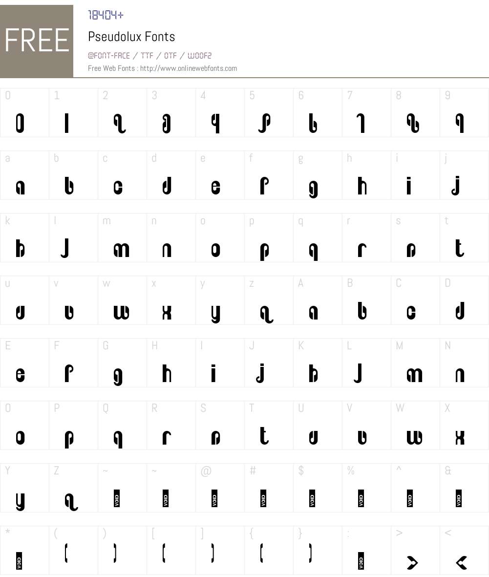 Pseudolux Font Screenshots