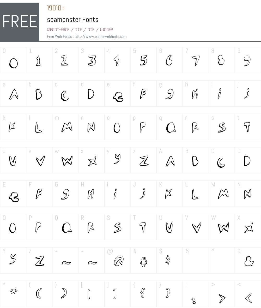 SEA MONSTER Font Screenshots
