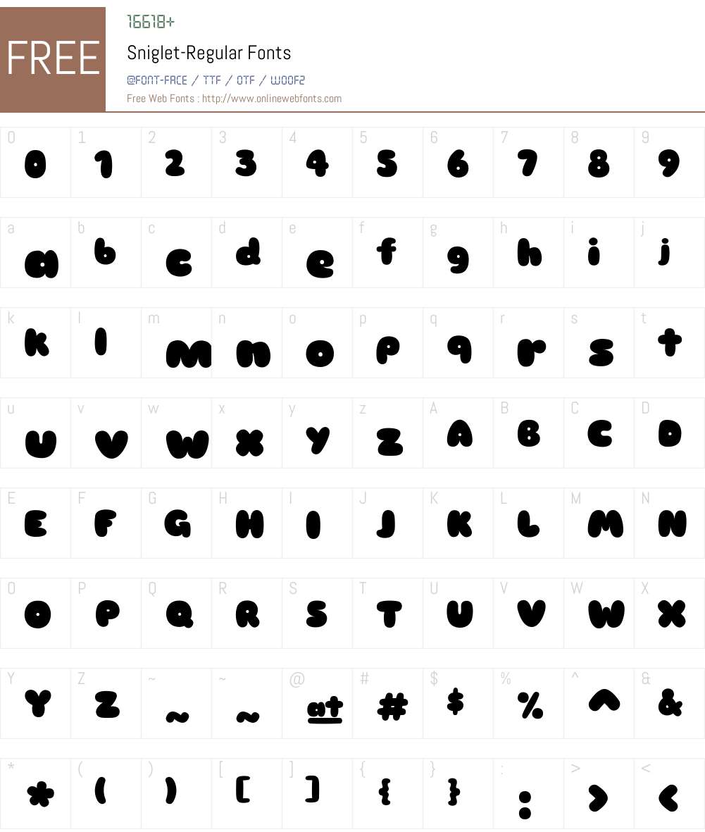 Sniglet Font Screenshots