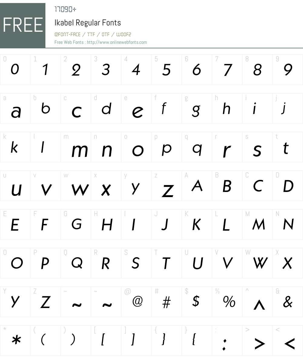 Ikabel Font Screenshots
