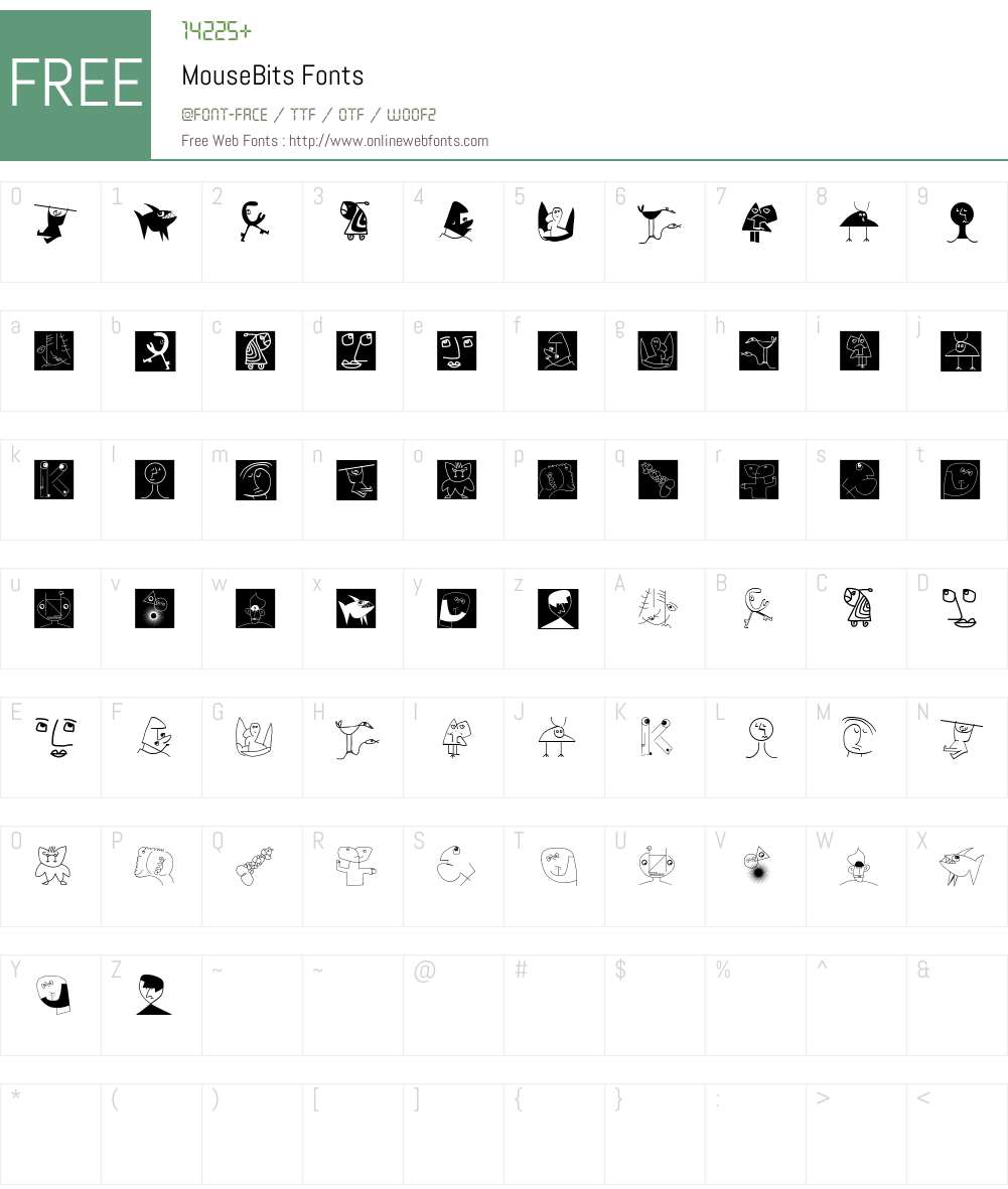 MouseBits Font Screenshots
