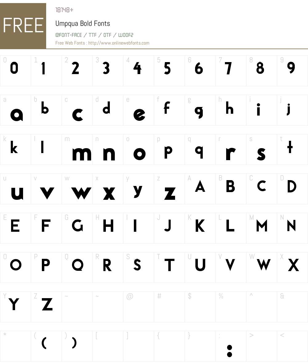 Umpqua Bold 1.003;Fontself Maker 2.0.4 Fonts Free Download