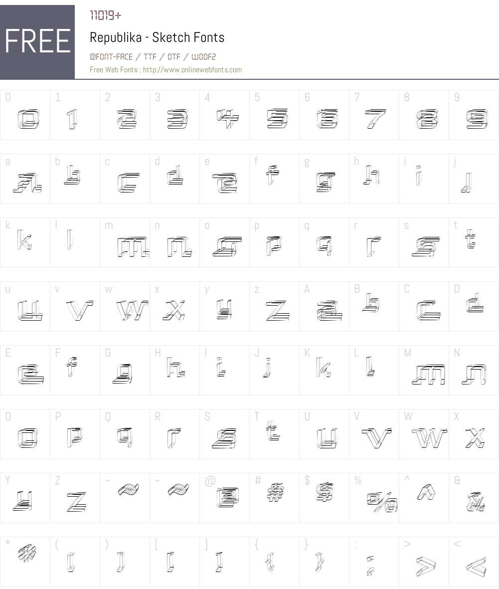 Republika - Sketch Font Screenshots