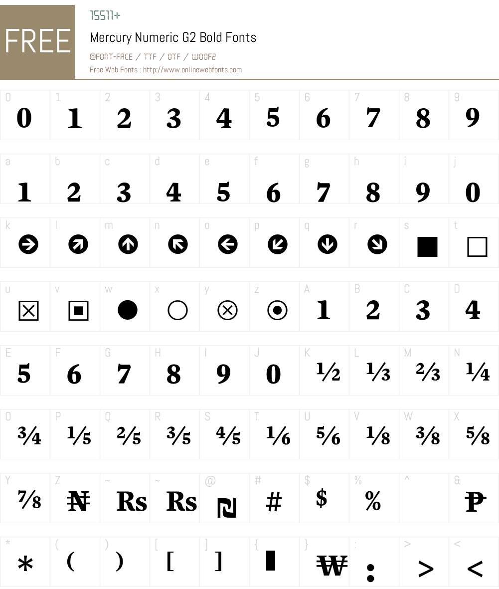 Mercury Numeric G2 Font Screenshots